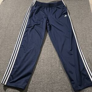Adidas Boys XL Navy White Stripe Track Pants Joggers Size 18/20